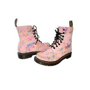 Dr Doc Martens 1460 Pascal Boots Pink Tutti Frutti Sheridan Confetti Suede US 7
